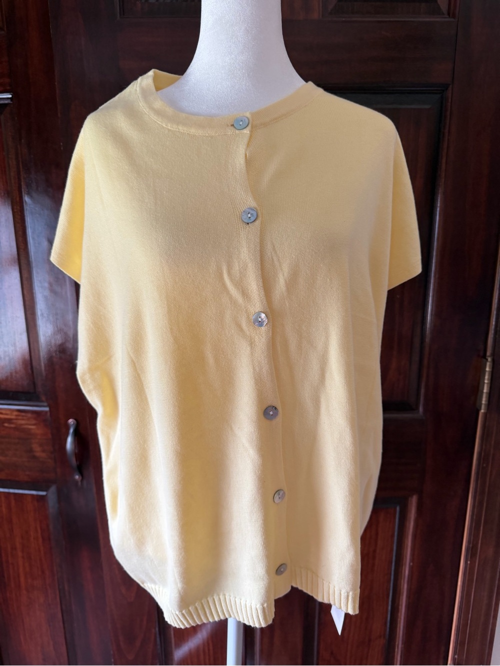 Source Unknown Soft Yellow Button-Front Cardigan